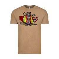 Vintage Coffee softball vibes Vintage Tee - SublimationCraftShop