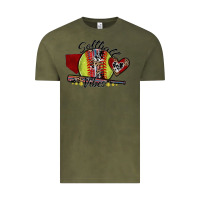Vintage Olive softball vibes Vintage Tee - SublimationCraftShop
