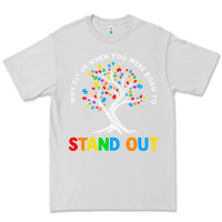 Dove Grey Why Fit In Autism Awareness Premium Tee - CowhideDigitalArt