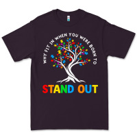 Plum Why Fit In Autism Awareness Premium Tee - CowhideDigitalArt