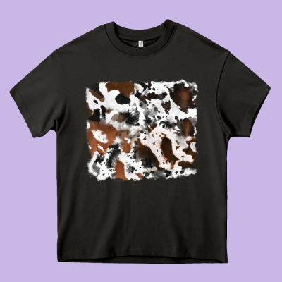 Cowhide Background Heavy Core Tee Designed By Ranaportraitstore