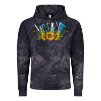 Cloud Black nail tools with sunflower Vintage Hoodie - BarkalooDesign