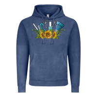Vintage Denim nail tools with sunflower Vintage Hoodie - BarkalooDesign