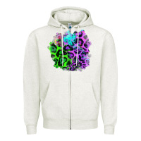 Oatmeal Heather Colorful Leopard patch Zipper Hoodie - RanaPortraitStore