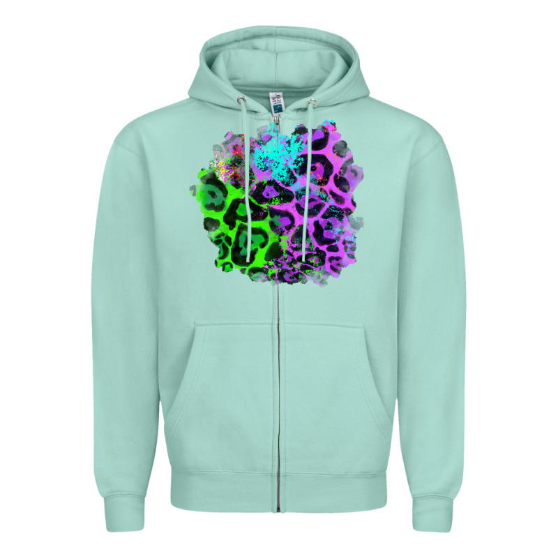 Colorful Leopard Patch Zipper Hoodie by RanaPortraitStore | Teevron