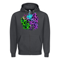 Smoke Colorful Leopard patch Zipper Hoodie - RanaPortraitStore