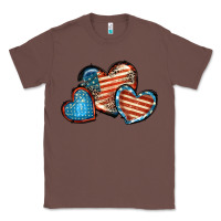 Chestnut American flag hearts 4th of july Classic Tee - FaDigitalArtStudio
