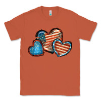 Copper American flag hearts 4th of july Classic Tee - FaDigitalArtStudio