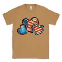 Toasted Coconut American flag hearts 4th of july Classic Tee - FaDigitalArtStudio