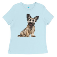 Baby Blue Skye Terrier Dog Illustrations Ladies Tee - LillyAllenDesigns