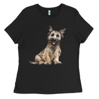 Black Skye Terrier Dog Illustrations Ladies Tee - LillyAllenDesigns