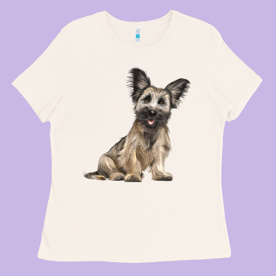 Skye Terrier Dog Illustrations Ladies Tee Designed By Lillyallendesigns