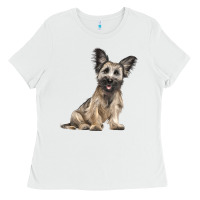 White Skye Terrier Dog Illustrations Ladies Tee - LillyAllenDesigns