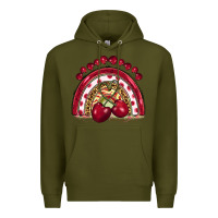 Army Green cherry rainbow Premium Hoodie - BarkalooDesign