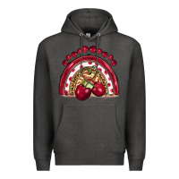 Charcoal Heather cherry rainbow Premium Hoodie - BarkalooDesign