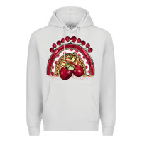 Dove Grey cherry rainbow Premium Hoodie - BarkalooDesign