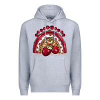 Heather Grey cherry rainbow Premium Hoodie - BarkalooDesign