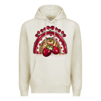 Oatmeal Heather cherry rainbow Premium Hoodie - BarkalooDesign