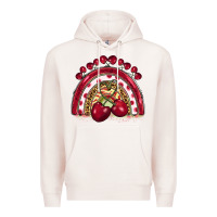Pale Pink cherry rainbow Premium Hoodie - BarkalooDesign