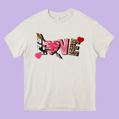 Love Valentine's Day Heavy Core Tee Designed By Fadigitalartstudio