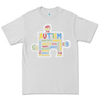 Dove Grey Autism Puzzle Piece Words Autistic Premium Tee - CowhideDigitalArt