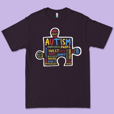 Autism Puzzle Piece Words Autistic Premium Tee Designed By Cowhidedigitalart