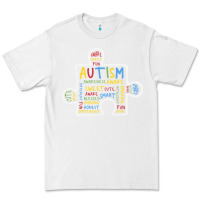 White Autism Puzzle Piece Words Autistic Premium Tee - CowhideDigitalArt