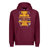Burgundy crushs your enemies merch Premium Hoodie - baoMotion