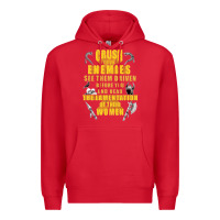 Red crushs your enemies merch Premium Hoodie - baoMotion