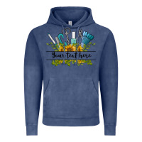 Vintage Denim customize nail tools with sunflower preview Vintage Hoodie - BarkalooDesign