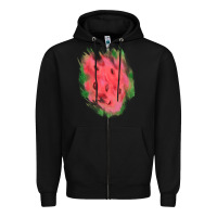 Black watermelon glitter watercolor brushstrokes patch Zipper Hoodie - RanaPortraitStore