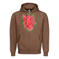 Chestnut watermelon glitter watercolor brushstrokes patch Zipper Hoodie - RanaPortraitStore