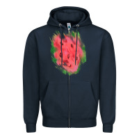 Navy watermelon glitter watercolor brushstrokes patch Zipper Hoodie - RanaPortraitStore