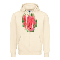 Sandshell watermelon glitter watercolor brushstrokes patch Zipper Hoodie - RanaPortraitStore