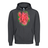 Smoke watermelon glitter watercolor brushstrokes patch Zipper Hoodie - RanaPortraitStore