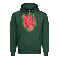 Sports Green watermelon glitter watercolor brushstrokes patch Zipper Hoodie - RanaPortraitStore