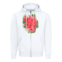 White watermelon glitter watercolor brushstrokes patch Zipper Hoodie - RanaPortraitStore
