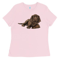 Bubblegum Pink Sussex Spaniels llustrations Ladies Tee - LillyAllenDesigns