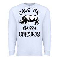 White save the chubby unıcorns Premium Sweatshirt - Bettercallsaul
