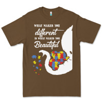 Cacao Autism Different Makes You Beautiful Premium Tee - CowhideDigitalArt