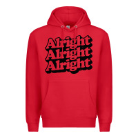 Red alright alright alright Premium Hoodie - baoMotion