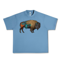 Pebble Blue leopard bison Urban Heavy Tee - RanaPortraitStore