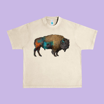 Leopard Bison Urban Heavy Tee Designed By Ranaportraitstore