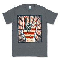 Charcoal Heather Freedom rock hand Classic Tee - FaDigitalArtStudio