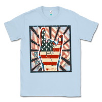 Dusty Blue Freedom rock hand Classic Tee - FaDigitalArtStudio