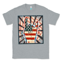 Heather Grey Freedom rock hand Classic Tee - FaDigitalArtStudio