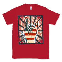 Red Freedom rock hand Classic Tee - FaDigitalArtStudio
