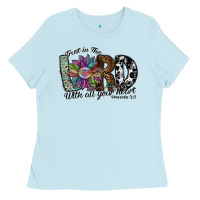Baby Blue trust in the lord with all your heart Ladies Tee - SublimationCraftShop