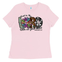 Bubblegum Pink trust in the lord with all your heart Ladies Tee - SublimationCraftShop
