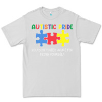 Dove Grey Autistic Pride Autism Awareness Premium Tee - CowhideDigitalArt